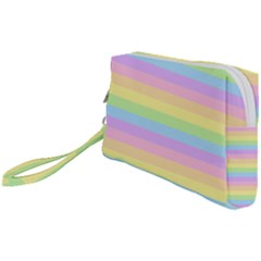 Cute Pastel Rainbow Stripes Wristlet Pouch Bag (small) by Ket1n9