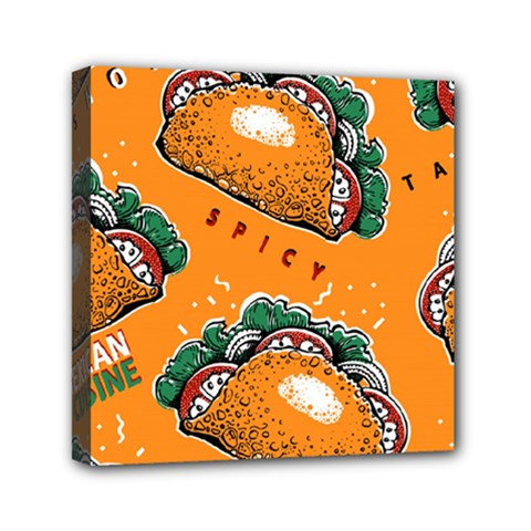 Seamless Pattern With Taco Mini Canvas 6  X 6  (stretched) by Ket1n9