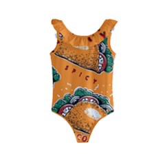 Seamless Pattern With Taco Kids  Frill Swimsuit by Ket1n9