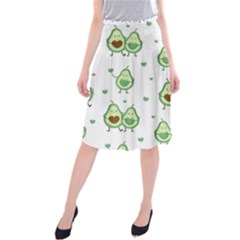 Cute Seamless Pattern With Avocado Lovers Midi Beach Skirt by Ket1n9