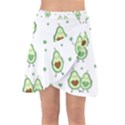 Cute Seamless Pattern With Avocado Lovers Wrap Front Skirt View1