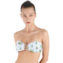 Cute Seamless Pattern With Avocado Lovers Twist Bandeau Bikini Top by Ket1n9