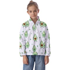 Cute Seamless Pattern With Avocado Lovers Kids  Half Zip Hoodie by Ket1n9