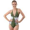 Funny Angry Halter Cut-Out One Piece Swimsuit View1