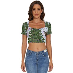 Funny Angry Short Sleeve Square Neckline Crop Top  by Ket1n9