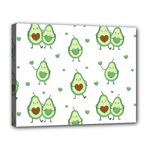 Cute Seamless Pattern With Avocado Lovers Canvas 14  X 11  (stretched)
