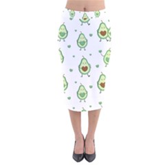 Cute Seamless Pattern With Avocado Lovers Velvet Midi Pencil Skirt by Ket1n9