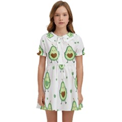 Cute Seamless Pattern With Avocado Lovers Kids  Sweet Collar Dress by Ket1n9