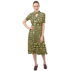 Aligator Skin Keyhole Neckline Chiffon Dress by Ket1n9