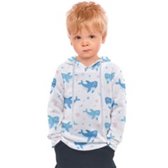 Seamless Pattern With Cute Sharks Hearts Kids  Overhead Hoodie