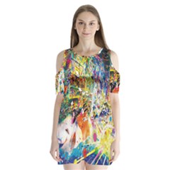 Multicolor Anime Colors Colorful Shoulder Cutout Velvet One Piece by Ket1n9