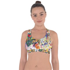 Multicolor Anime Colors Colorful Cross String Back Sports Bra by Ket1n9