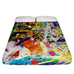 Multicolor Anime Colors Colorful Fitted Sheet (queen Size) by Ket1n9