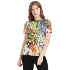 Multicolor Anime Colors Colorful Women s Short Sleeve Rash Guard by Ket1n9