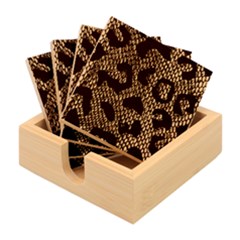 Metallic Snake Skin Pattern Bamboo Coaster Set by Ket1n9