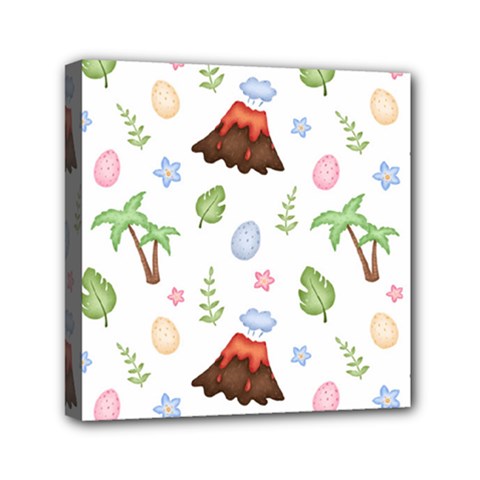 Cute Palm Volcano Seamless Pattern Mini Canvas 6  X 6  (stretched) by Ket1n9