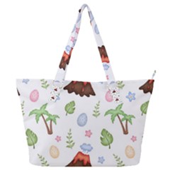 Cute Palm Volcano Seamless Pattern Full Print Shoulder Bag by Ket1n9