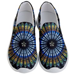 Stained Glass Rose Window In France s Strasbourg Cathedral Men s Lightweight Slip Ons by Ket1n9