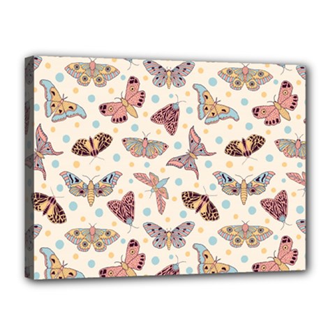 Pattern With Butterflies Moths Canvas 16  X 12  (stretched)