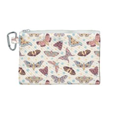 Pattern With Butterflies Moths Canvas Cosmetic Bag (medium) by Ket1n9