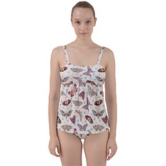 Another Monster Pattern Twist Front Tankini Set by Ket1n9