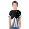 Black And White Waves And Stars Abstract Backdrop Clipart Kids  Cotton T-Shirt View1