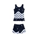 Black And White Waves And Stars Abstract Backdrop Clipart Kids  Boyleg Swimsuit View1