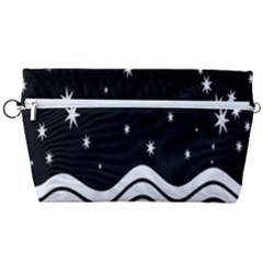 Black And White Waves And Stars Abstract Backdrop Clipart Handbag Organizer by Hannah976