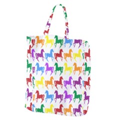 Colorful Horse Background Wallpaper Giant Grocery Tote