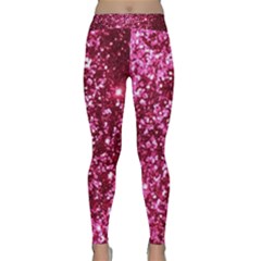 Pink Glitter Classic Yoga Leggings by Hannah976