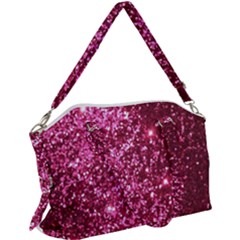 Pink Glitter Canvas Crossbody Bag
