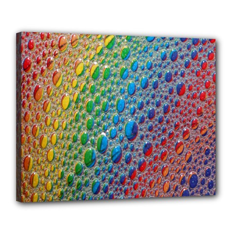 Bubbles Rainbow Colourful Colors Canvas 20  X 16  (stretched) by Hannah976