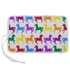 Colorful Horse Background Wallpaper Pen Storage Case (l) by Hannah976