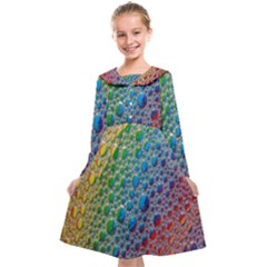 Bubbles Rainbow Colourful Colors Kids  Midi Sailor Dress by Hannah976
