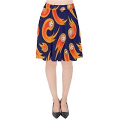 Space Patterns Pattern Velvet High Waist Skirt