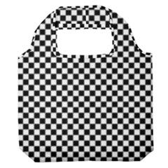 Black And White Checkerboard Background Board Checker Premium Foldable Grocery Recycle Bag by Hannah976