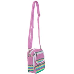 Easter Chevron Pattern Stripes Shoulder Strap Belt Bag