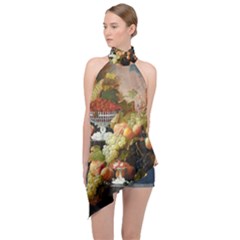 Abundance Of Fruit Severin Roesen Halter Asymmetric Satin Top