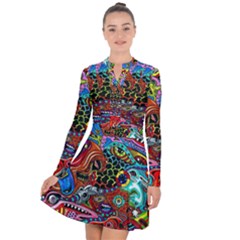 Vector Art Pattern - Long Sleeve Panel Dress by Hannah976