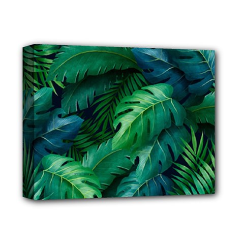 Tropical Green Leaves Background Deluxe Canvas 14  X 11  (stretched) by Hannah976