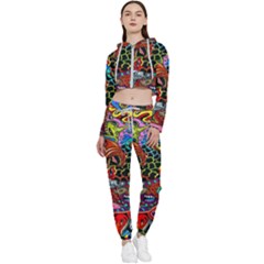 Vector Art Pattern - Cropped Zip Up Lounge Set by Hannah976