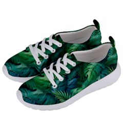 Tropical Green Leaves Background Women s Lightweight Sports Shoes