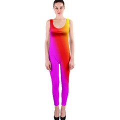 Multi Color Rainbow Background One Piece Catsuit