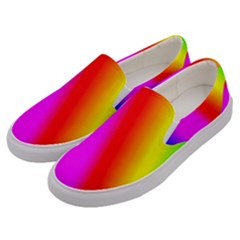 Multi Color Rainbow Background Men s Canvas Slip Ons by Hannah976
