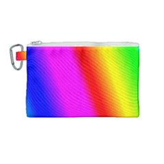 Multi Color Rainbow Background Canvas Cosmetic Bag (medium) by Hannah976
