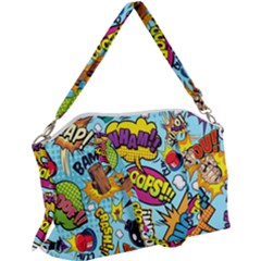 Comic Elements Colorful Seamless Pattern Canvas Crossbody Bag by Hannah976