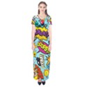 Comic Elements Colorful Seamless Pattern Short Sleeve Maxi Dress View1