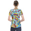 Comic Elements Colorful Seamless Pattern Short Sleeve Front Detail Top View2
