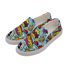 Comic Elements Colorful Seamless Pattern Women s Canvas Slip Ons by Hannah976