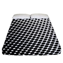 Background-wallpaper-texture-lines Dot Dots Black White Fitted Sheet (queen Size) by Hannah976